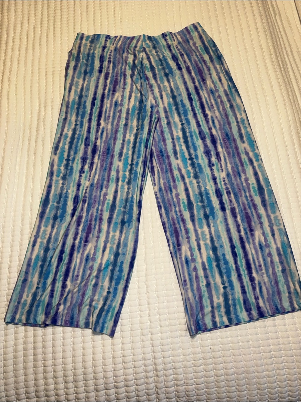 Susan Graver Liquid Knit Wide Leg Crop Pant, L, NWOT
